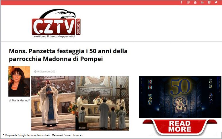 Catanzaro TV Mons. Panzetta festeggia i 50 anni della parrocchia Madonna di Pompei